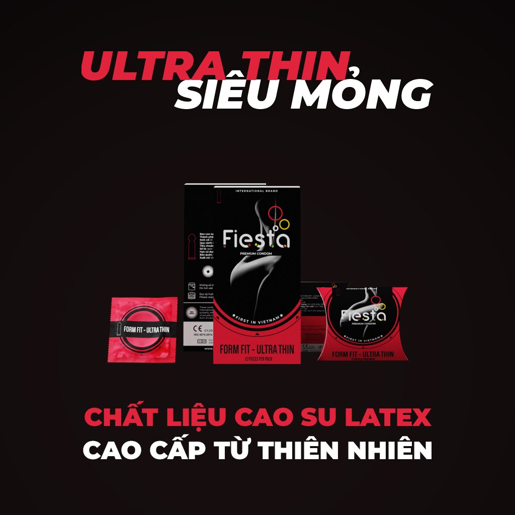 Bao cao su Fiesta ôm sát, siêu mỏng – hộp 3 cái