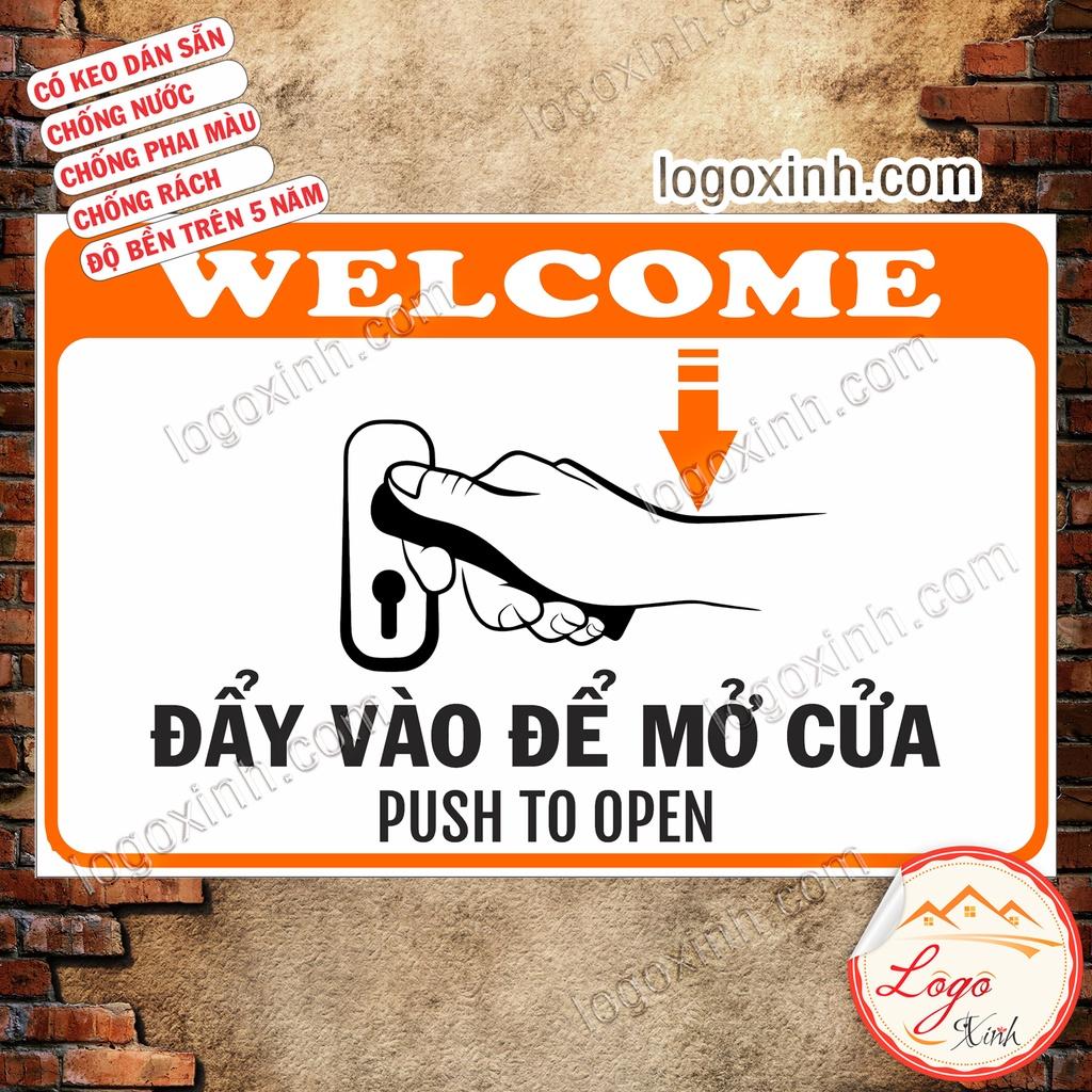 Logo Tem Sticker Hướng Dẫn Đẩy Vào/ Đẩy ra/ Kéo Vào/ Kéo Ra Dùng Cho Cửa Ra Vào, Chống Nước Tuyệt Đối