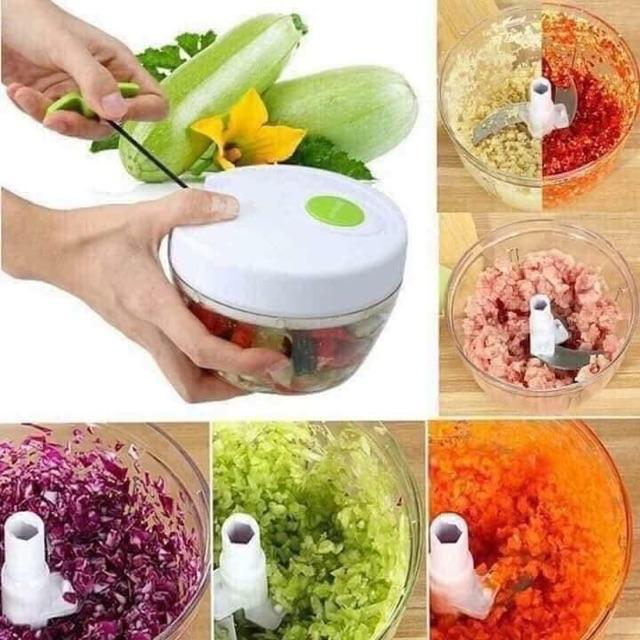 Dụng cụ xay tỏi ớt gia vị kéo tay đa năng
