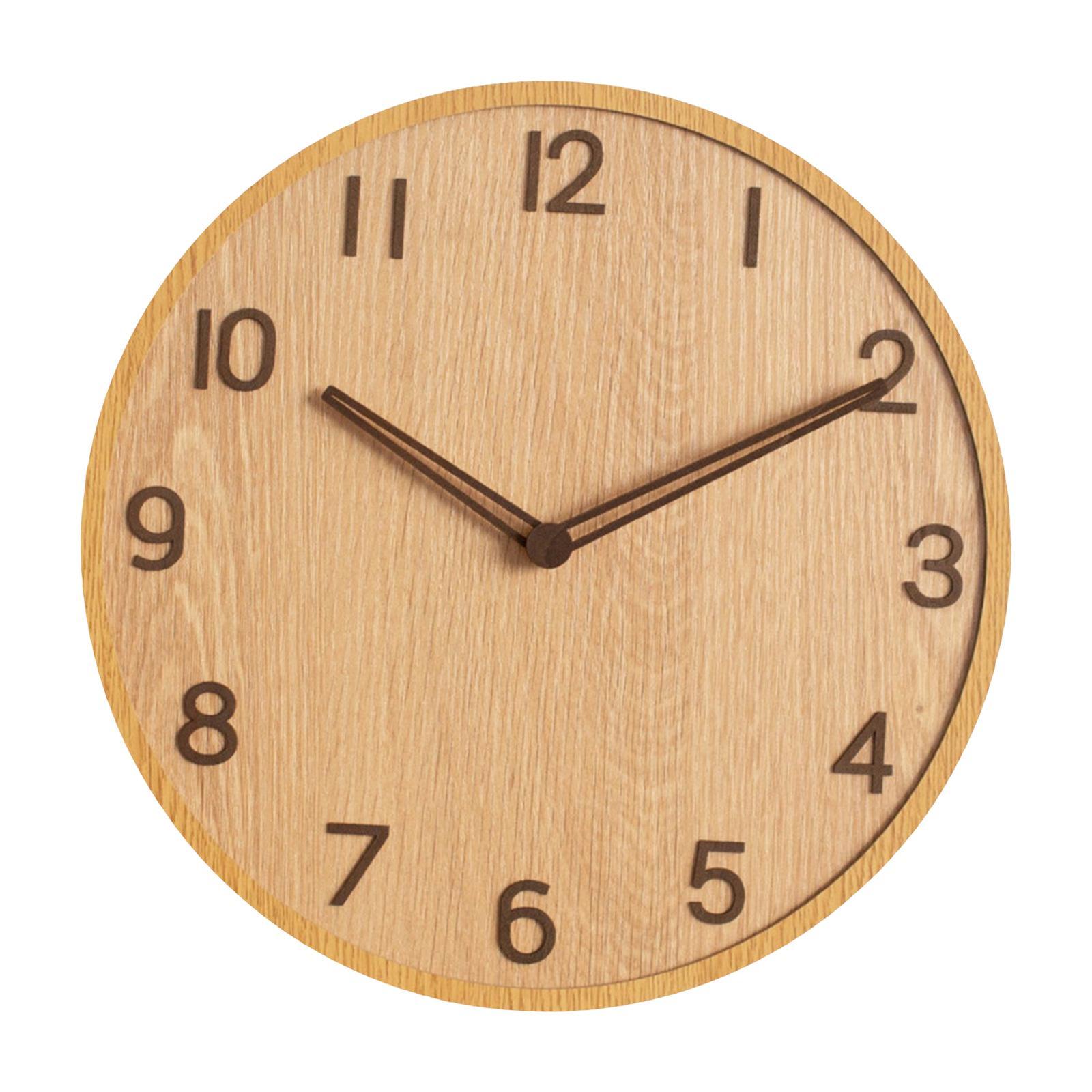 30cm Wooden Wall Clock modern Silent Large Bedroom Home School