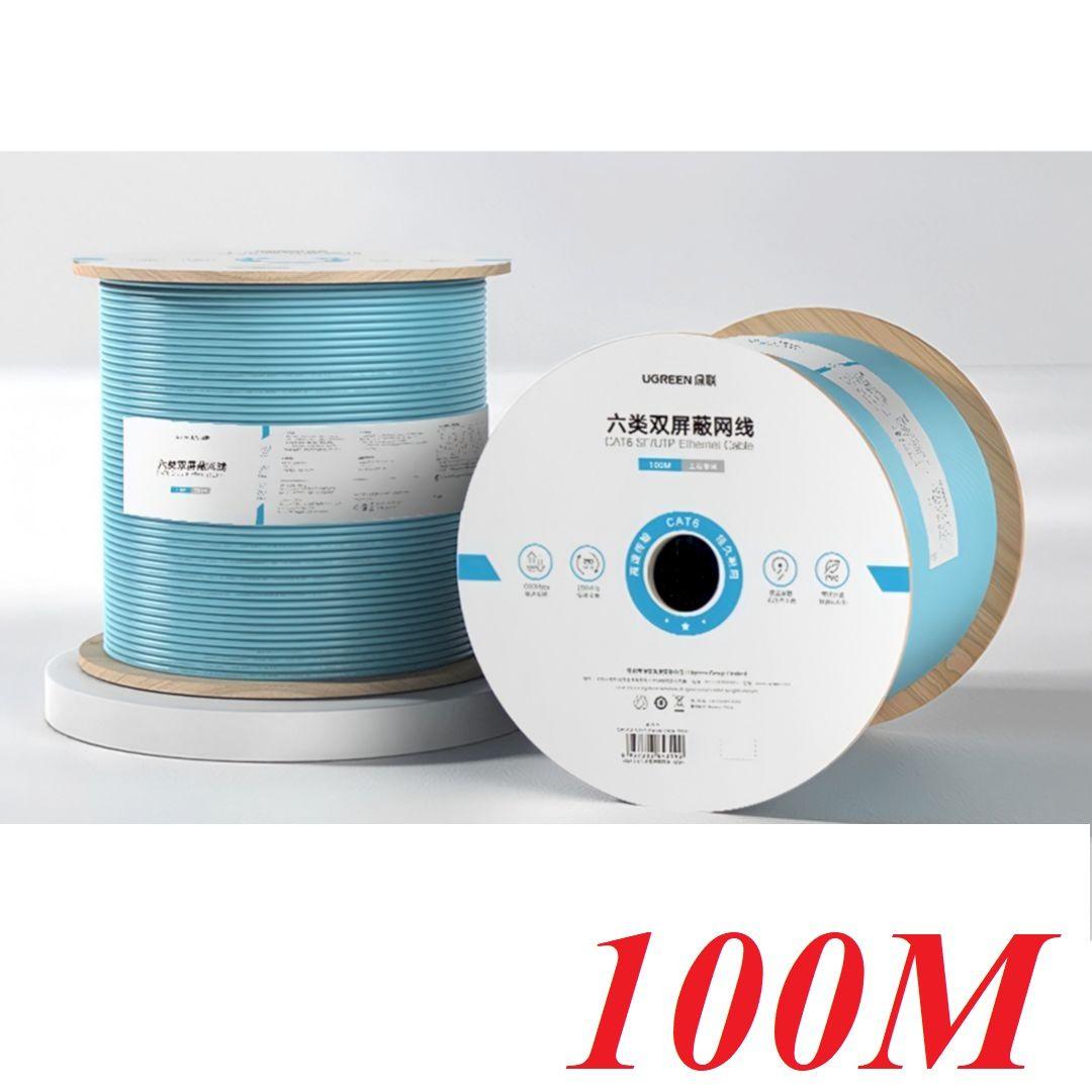 Ugreen UG40319NW124TK 100M OD0.58mm Cáp mạng CAT6 S/Ftp Gigabit chuẩn lõi đồng cặp xoắn - HÀNG CHÍNH HÃNG