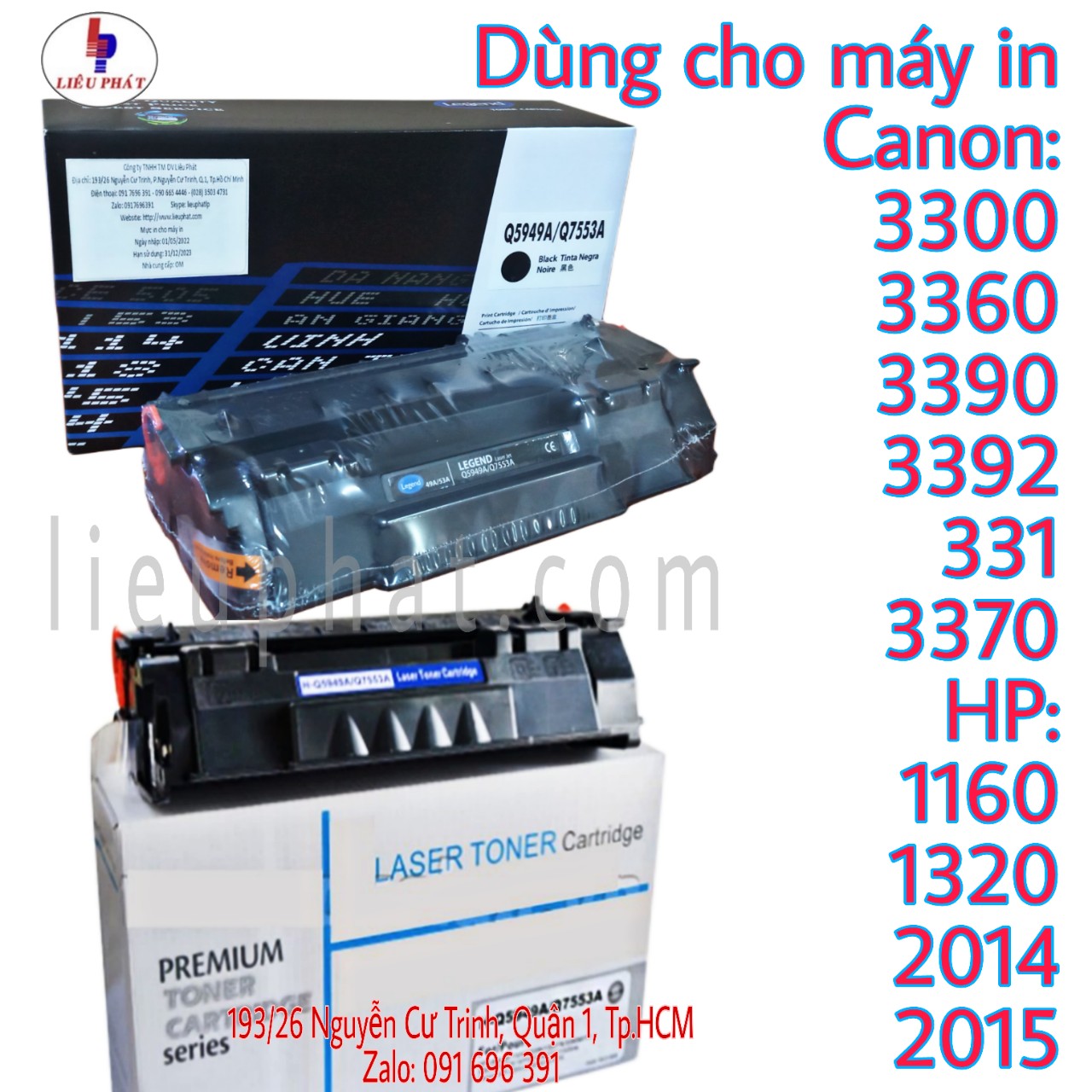 Hộp mực máy in Canon 3300, 308 in đẹp, nhập khẩu mới, giá rẻ. Là Cartridge, catrich, toner dùng cho máy in LBP 3300, 3360, 3390, 3392, 331, 3370, HP 1160, 1320, 2014, 2015