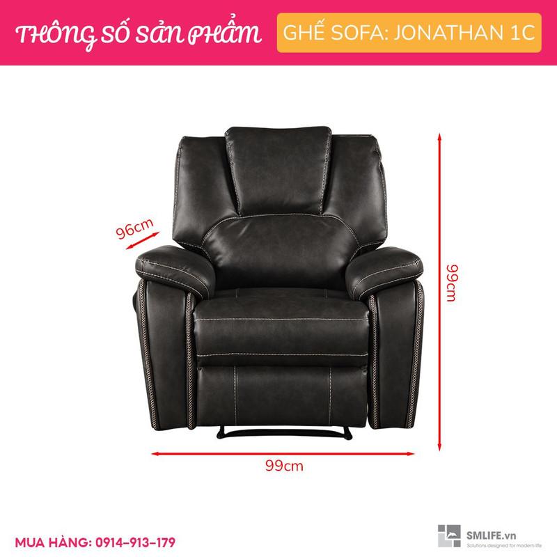 Ghế sofa đơn ngã lưng thư giãn bằng điện sang trọng SMLIFE Jonathan E1 | D99 x R96 x C99cm | nâng hạ lưng ghế