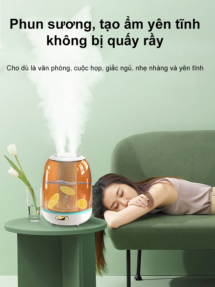 Máy Phun Sương Nano Tạo Ẩm Làm Mát Không Khí SeaSy SS78 Giảm Khô Da Khi Ngủ Phòng Điều Hòa - Máy Xông Và Khuyếch Tán Tinh Dầu Làm Thơm Phòng Tích Hợp Đèn Ngủ, Phun Liên Tục 12h Và Tự Ngắt Khi Hết Nước Dung Tích 3 lít - Hàng Chính Hãng