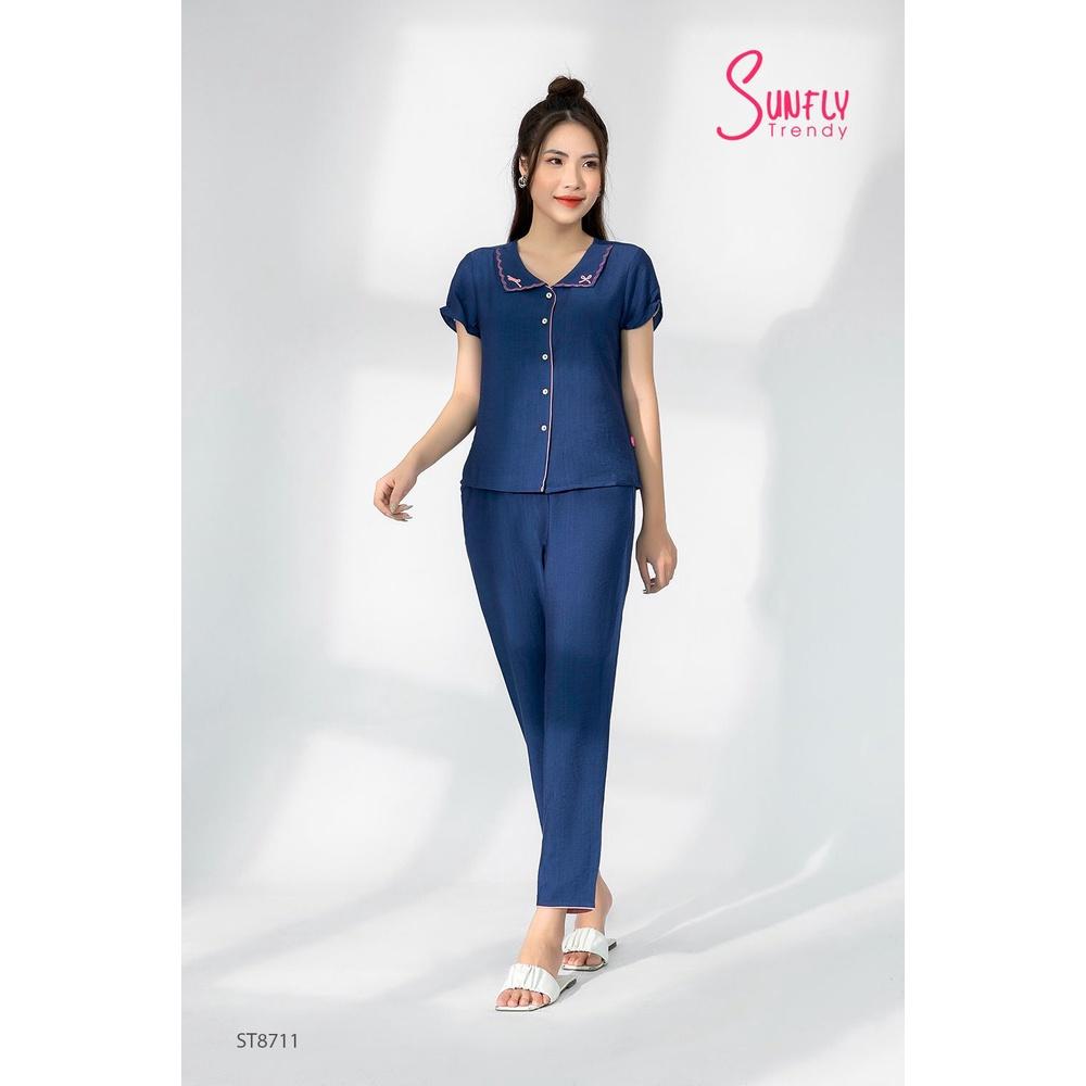 ST8711 SUNFLY BỘ PIJAMAS ÁO CỘC QUẦN DÀI