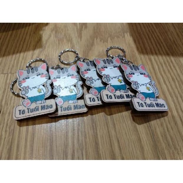 Móc khóa cute 12 con giáp bằng gỗ loại đẹp