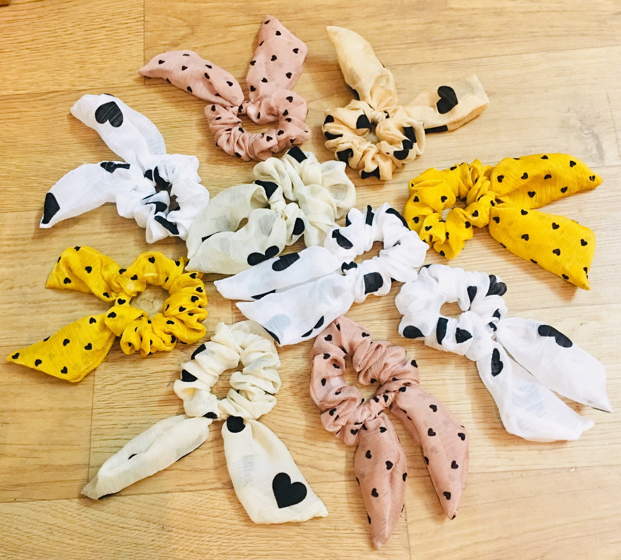 Chun buộc tóc vải/ Cột tóc vả hình nơ xinh HOT HIT COMBO 2 CÁI