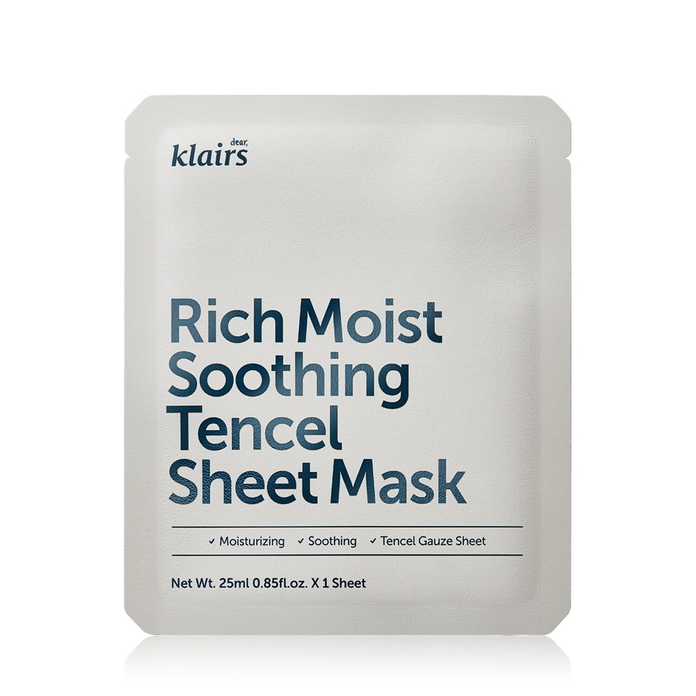 Mặt nạ dưỡng ẩm sâu, làm dịu dành cho da nhạy cảm, kích ứng Klairs Rich Moist Soothing Tencel Sheet Mask 25ml