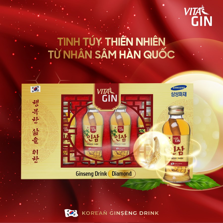 Nước Hồng Sâm Hàn Quốc VITAL GIN DIAMOND (6 chai x 120ml)