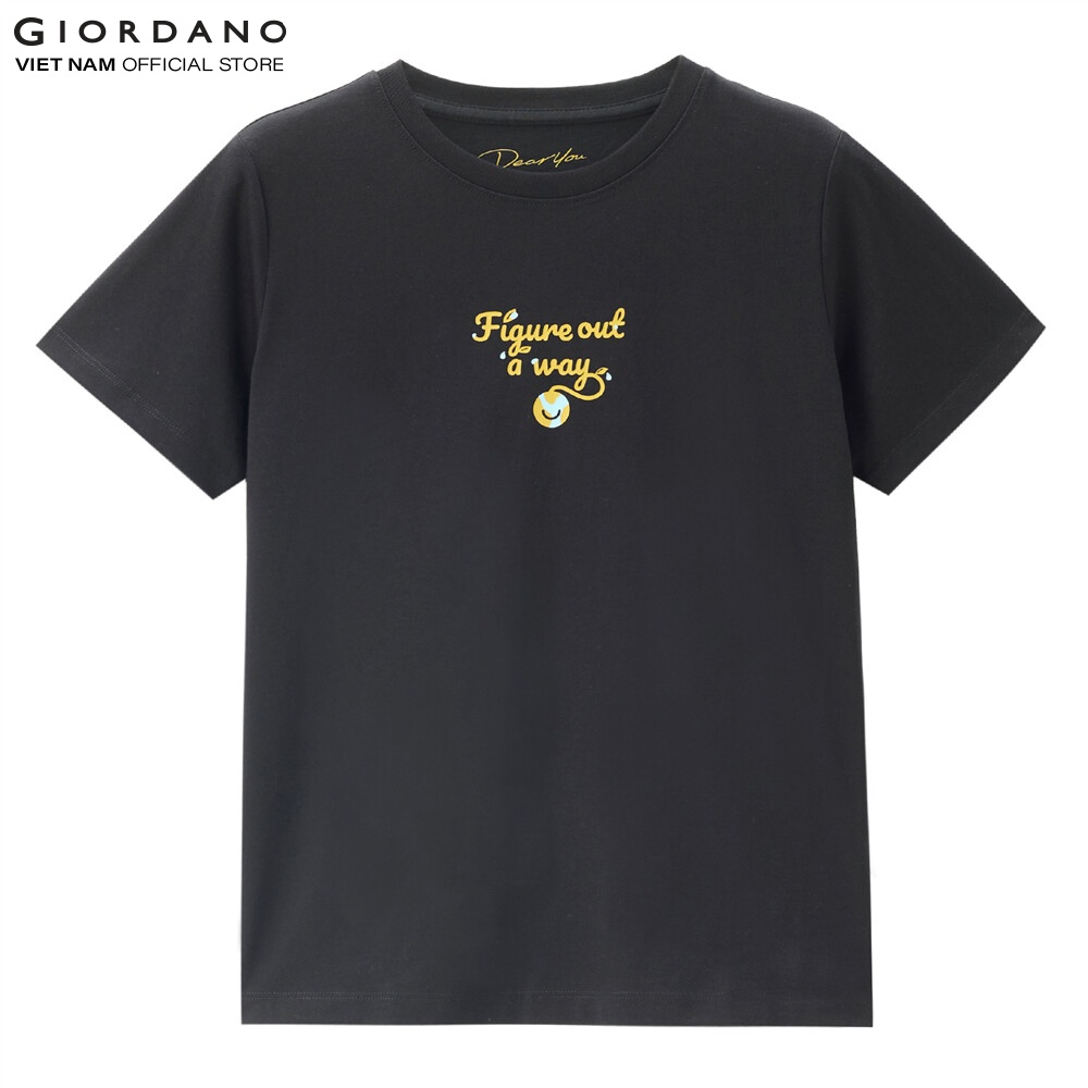 Áo Thun Nữ Ngắn Tay In Hình Printed Tee Giordano 05392213