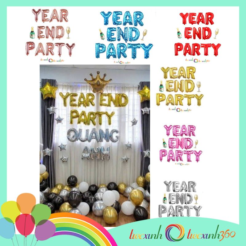 Bộ bong bóng Year End Party trang trí tiệc tất niên