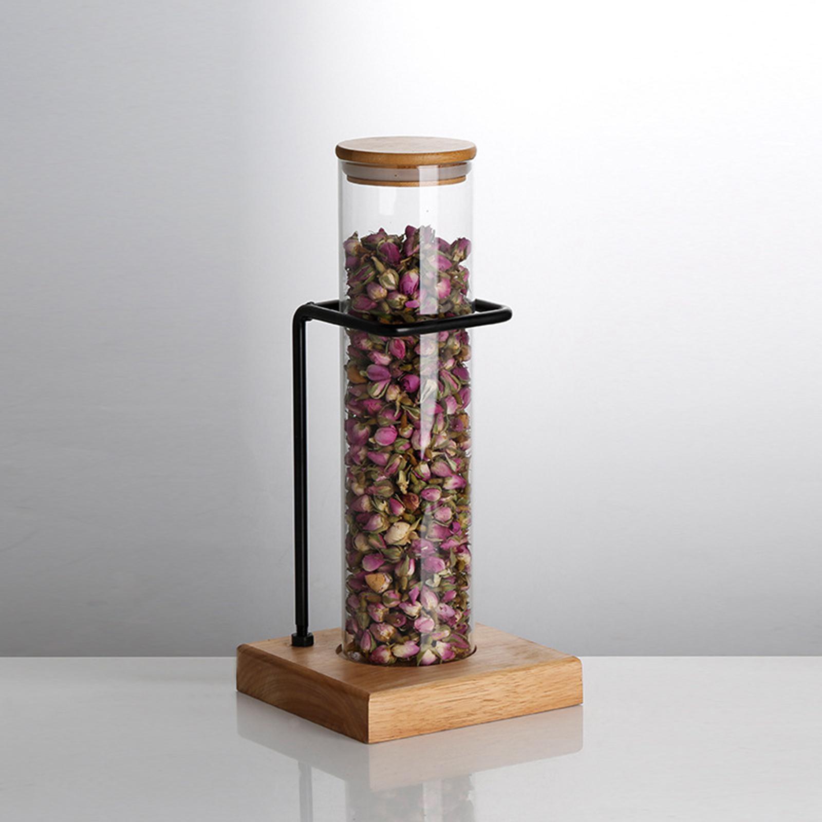 Household Tea Display Rack Glass Bottle Spice Rack for Tea