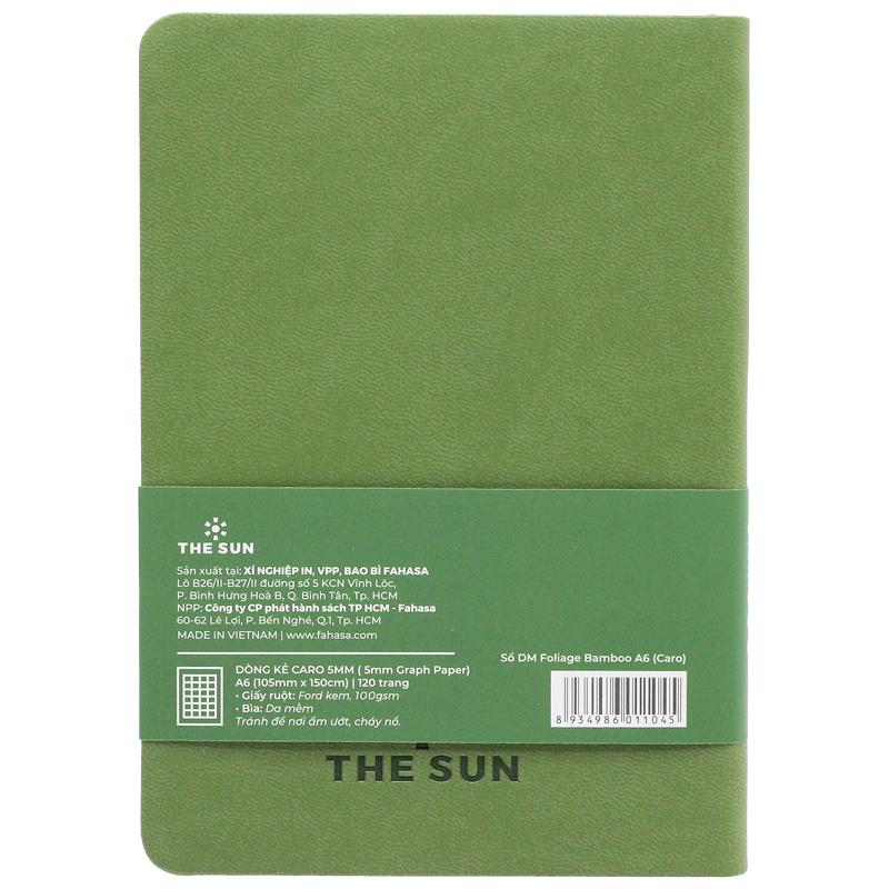 Sổ Bìa Da A6 - Caro - 120 Trang 100gsm - The Sun - Bamboo