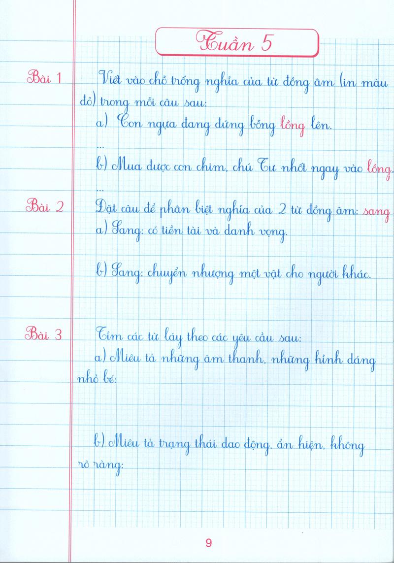 Vở Ô Li Bài Tập Thực Hành Tiếng Việt 5 (Quyển 1)