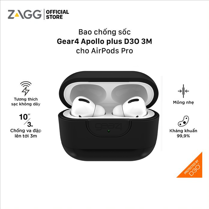 Bao chống sốc GEAR4 Apollo Plus-D3O dành cho Airpod Pro - Hàng chính hãng