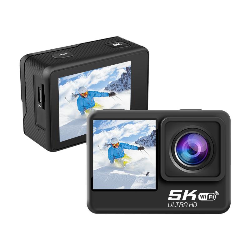 Camera Hành Động Chống Rung 5K Wifi 4K 60fps Màn Hình Kép Camera Thể Thao Chống Nước Góc Rộng 30M Có Điều Khiển Từ Xa
