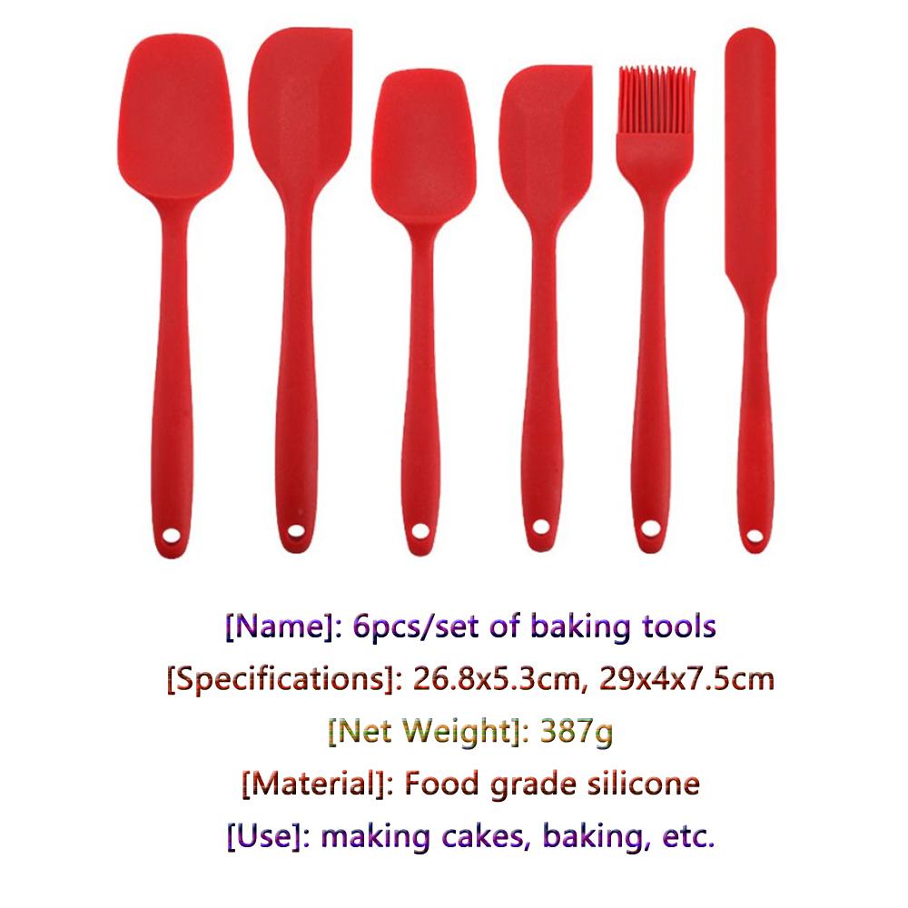 Homatter Thìa Silicone Bộ 6 Chiếc Ốp Scrapers Thìa Không Dính Bánh Nướng Chịu Nhiệt Dụng Cụ Nấu Ăn Dụng Cụ Nướng Bánh
