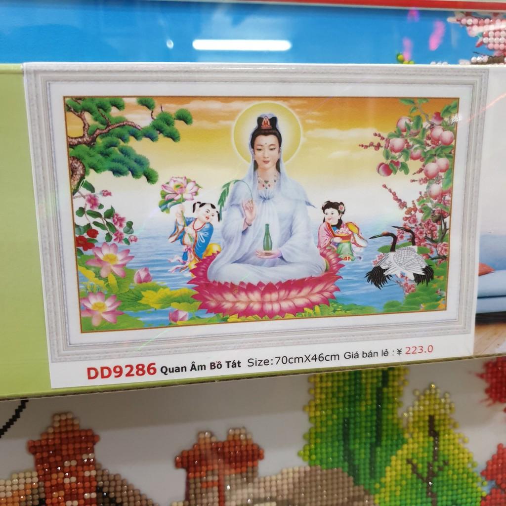 Tranh Đính Đá QUAN ÂM BỒ TÁT . Kích Thước: 70cm x 46cm