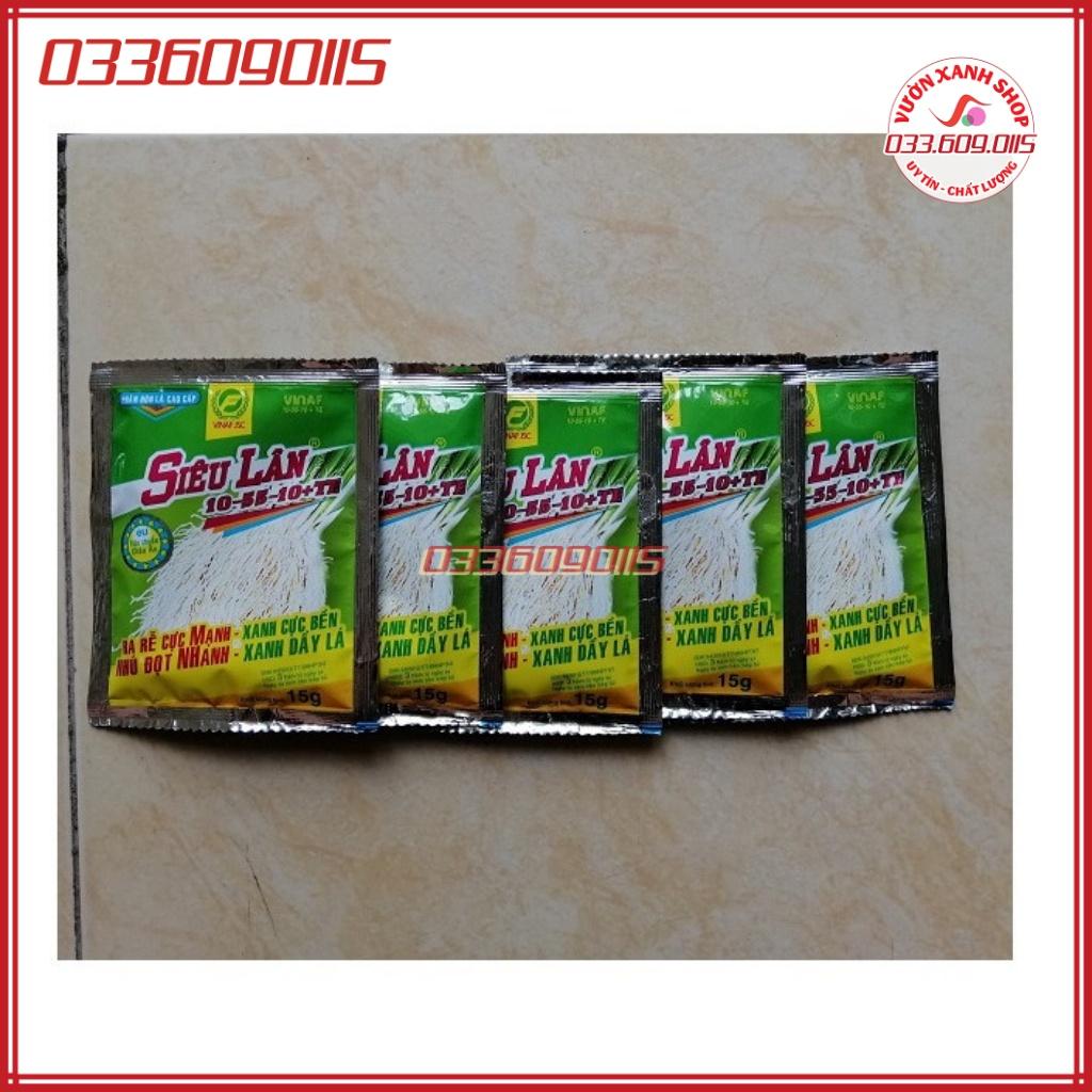 Combo 5 Siêu lân xanh 10-15-10 + TE kích ra rễ và phân hóa mầm hoa,chống nghẹt rễ, vàng lá sinh lí, tăng tỉ lệ ra hoa, đậu quả