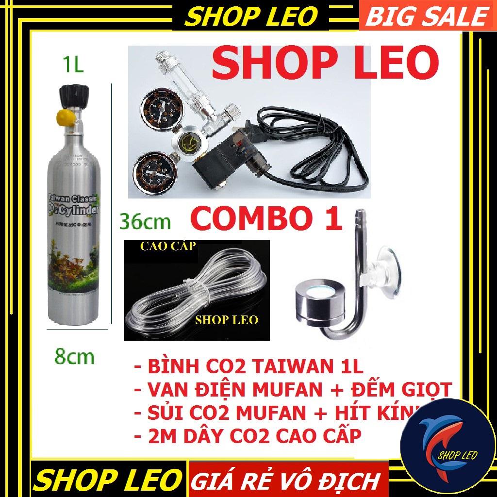 Bình Co2 TAIWAN 1 lít và VAN ĐIỆN - phụ kiện thủy sinh -shopleo