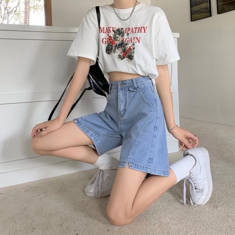 Quần Jeans Nữ Aiori Quần Ngố Lửng Ống Rộng Lưng Cao Màu Xanh Nhạt Vải Cực Xịn, Chất Jean Cotton Thoáng Mát, Mềm Mịn_4291