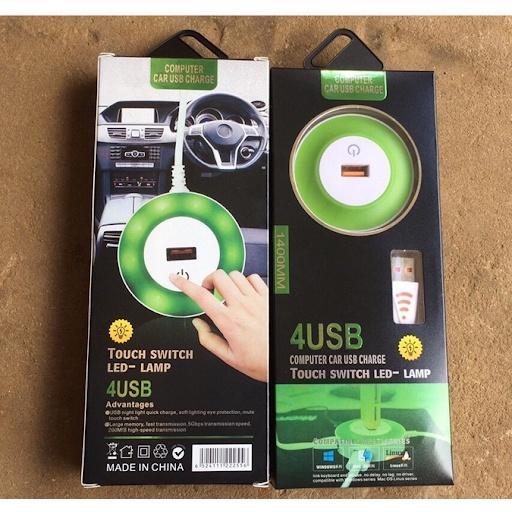Cáp Sạc 4 Cổng Usb Cảm Ứng Có Led