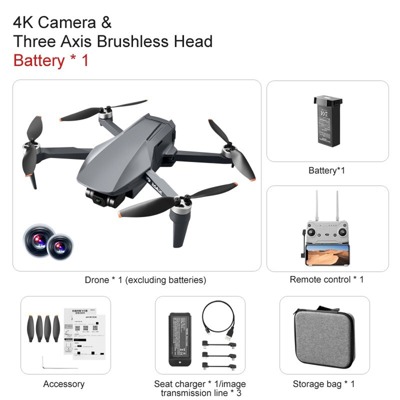 Flycam mini giá rẻ camera 4k i9 Max - Máy bay flycam thế hệ mới gimbal 3 trục, G.P.S, bay 3km, thời gian bay 25 phút, động cơ không chổi than, cảm biến chống va chạm - hàng chính hãng