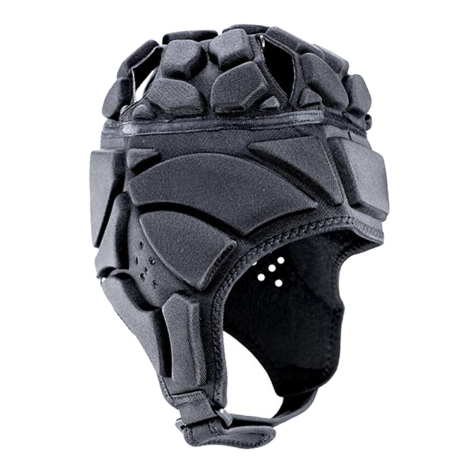 2xRugby Helmet Headgear Scrum Cap Hockey Head Protector Protect Hat Black S