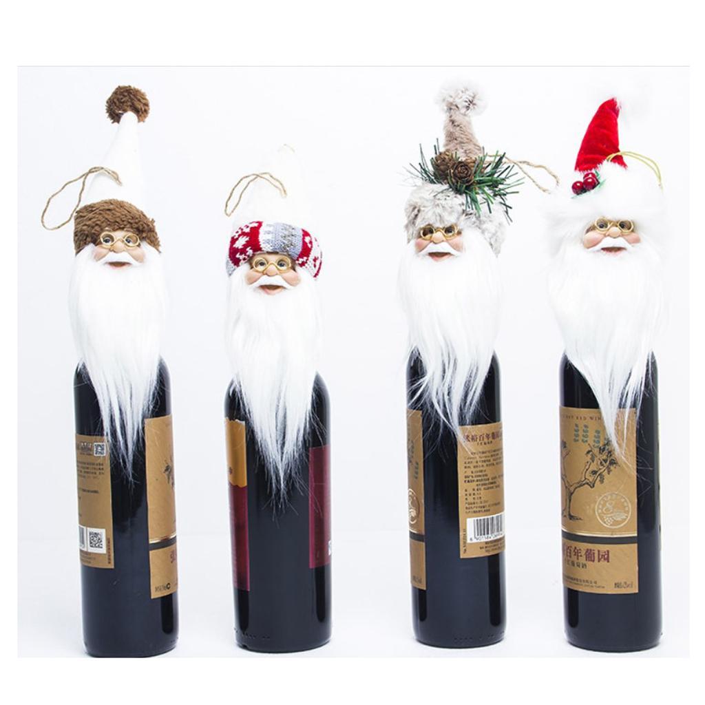 Christmas Santa Claus Wine Bottle Cover Table Xmas Tree Decor