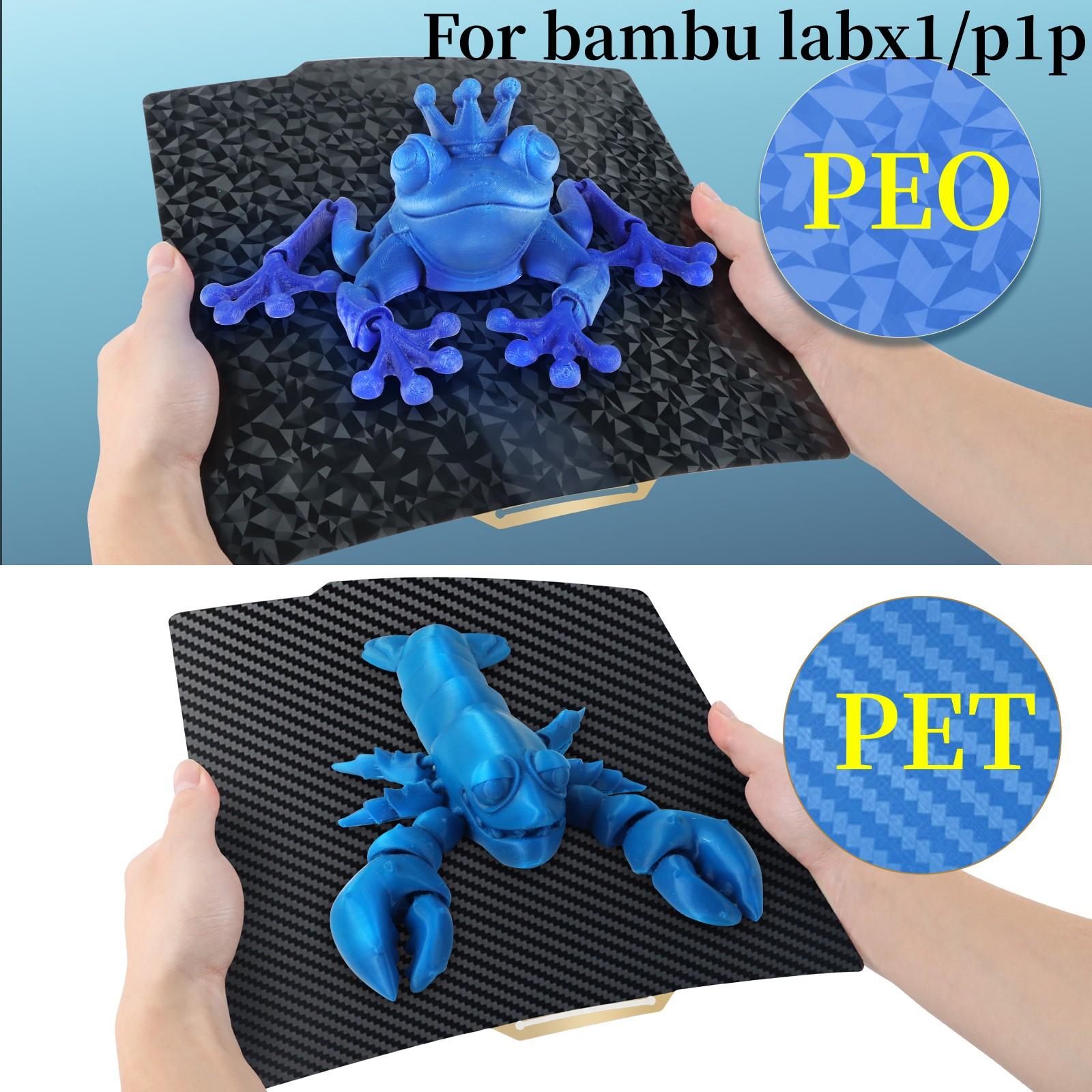Đối với Bambu Lab X1 Build Tấm PEI PEO PEO 257X257mm Nâng cấp hai mặt Spring Steel Sheet mịn PEO PE PEI cho phòng thí nghiệm P1P