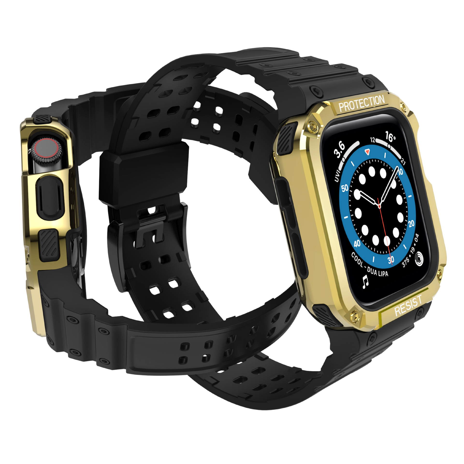 Ốp Case bảo vệ tích hợp dây đeo cho Apple Watch Series 4/5/6/SE/7/8/9/SE2 Size 40mm/41mm/44mm/45mm