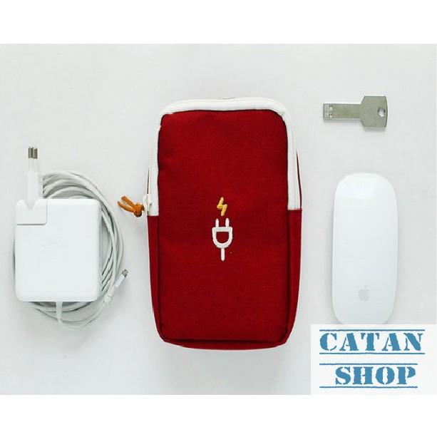 Túi Sạc Điện Thoại, đồ điện tử, dây sạc chống shock Hàn Quốc trong vali Bag in Bag DL09-TSac