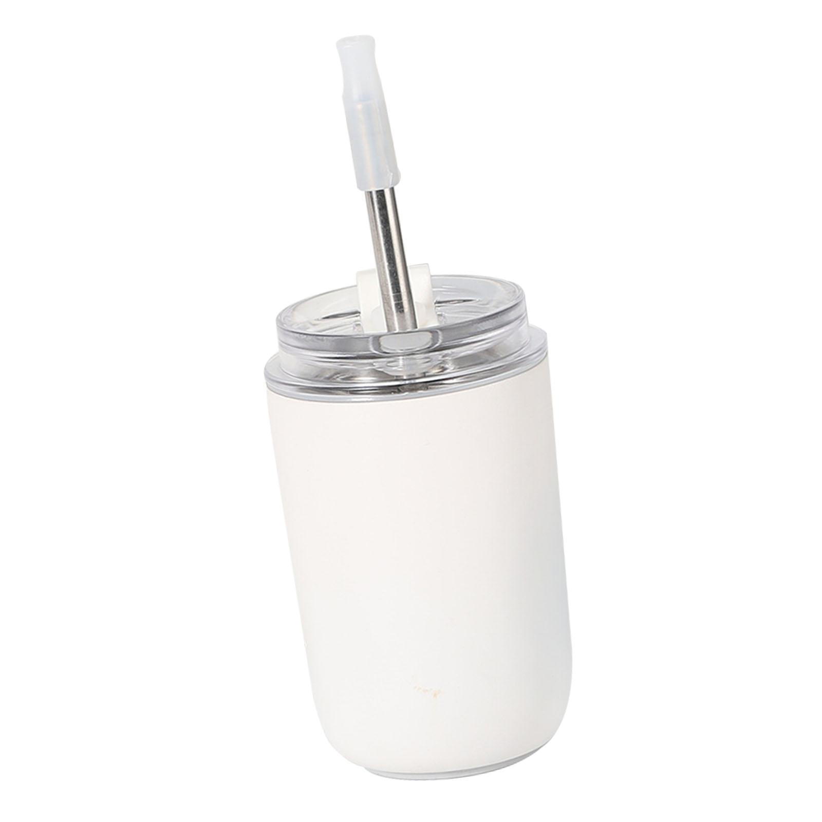 Travel Mug with Lid and Straw for Brew Hot and Cold Drinks coffee White