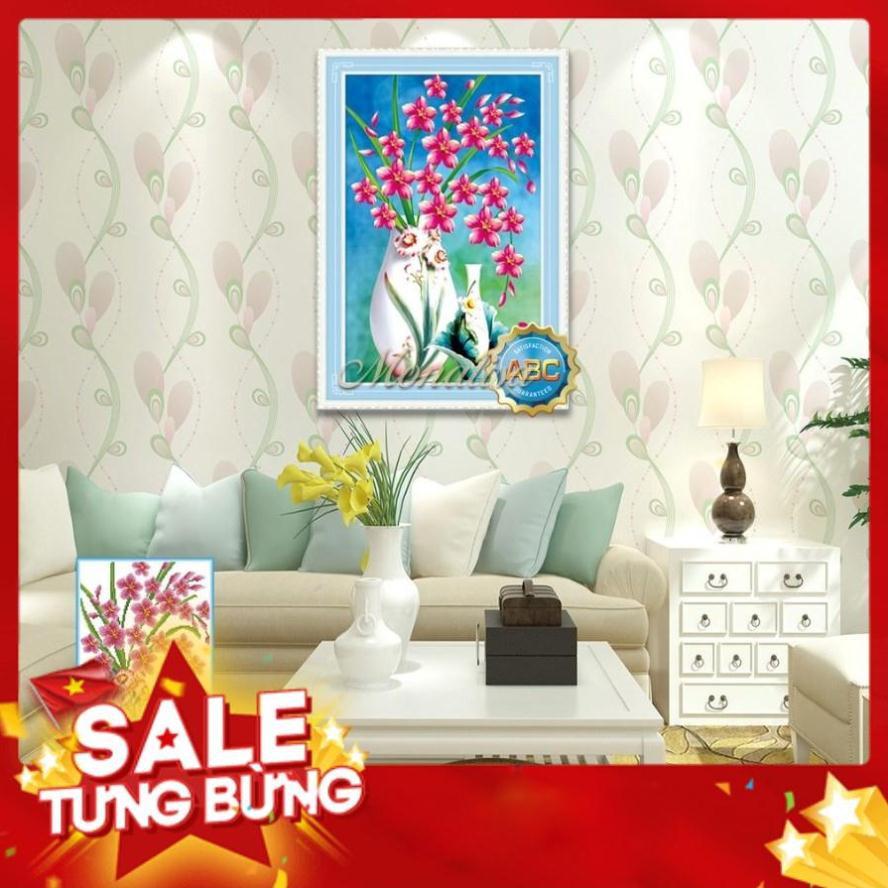 Tranh đính đá bình hoa tuyệt đẹp Y8116 40x60cm