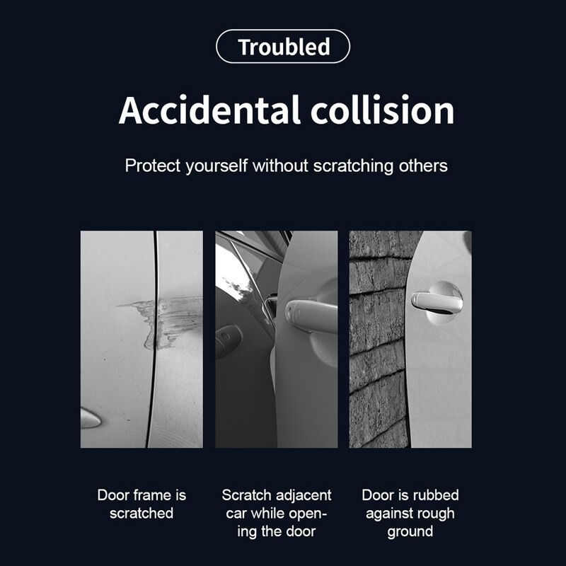 Bộ 4 miếng dán cửa xe ô tô chống trầy Baseus Streamlined Car Door Bumper Strip - Hàng Chính Hãng