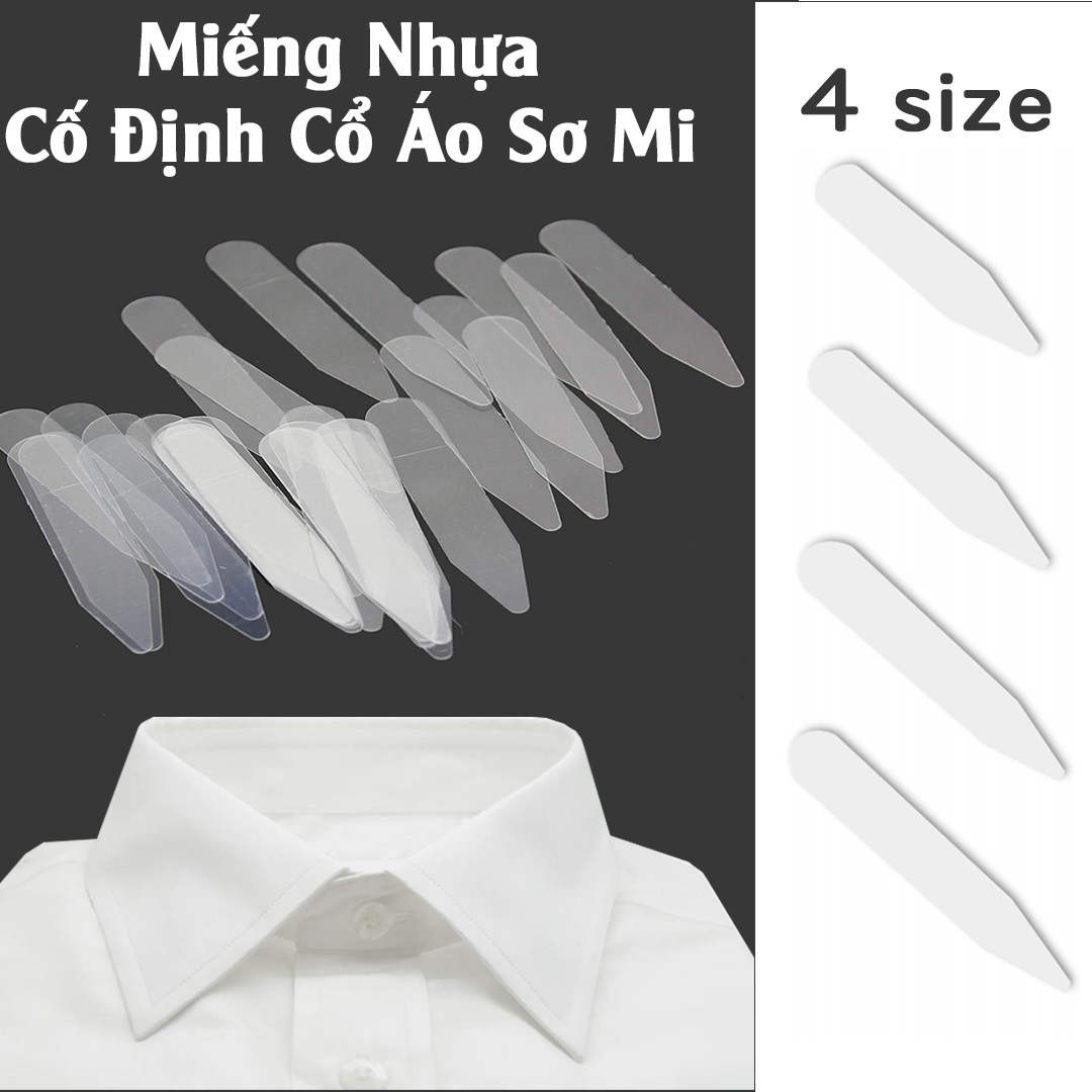 Set 200 Miếng Nhựa Cố Định Cổ Áo Sơ Mi, Giữ Thẳng Cổ Áo Thời Trang Nam Nữ Đi Làm Văn Phòng Legaxi