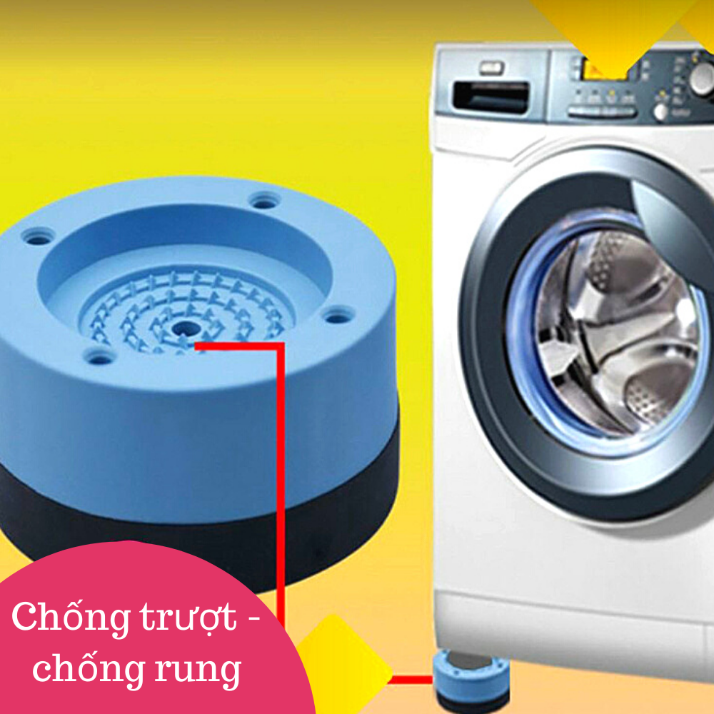 Đế chống rung máy giặt, chân máy giặt , chân bàn 4 miếng cao su cao cấp, chống rung chống ồn chống trơn trượt FLAFA - Hàng Việt Nam