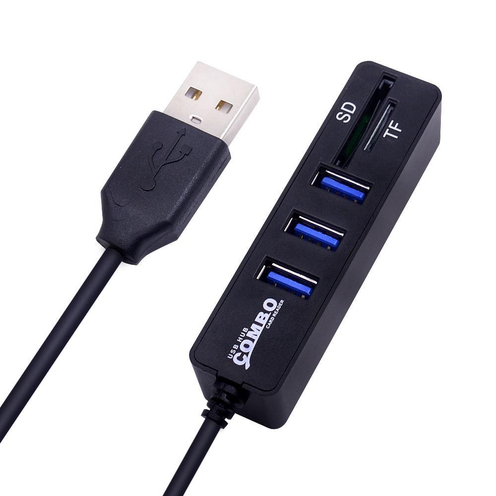 Bộ chia 3 cổng USB 2.0 tích hợp đầu đọc thẻ nhớ 2 trong 1