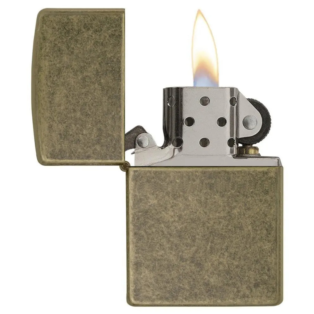 Bật lửa Zippo Antique Brass - Dòng Đồng Giả Cổ Chính Hãng Mỹ, Vỏ Đồng Thau Bền Bỉ, Phong Cách Retro Bụi Bặm
