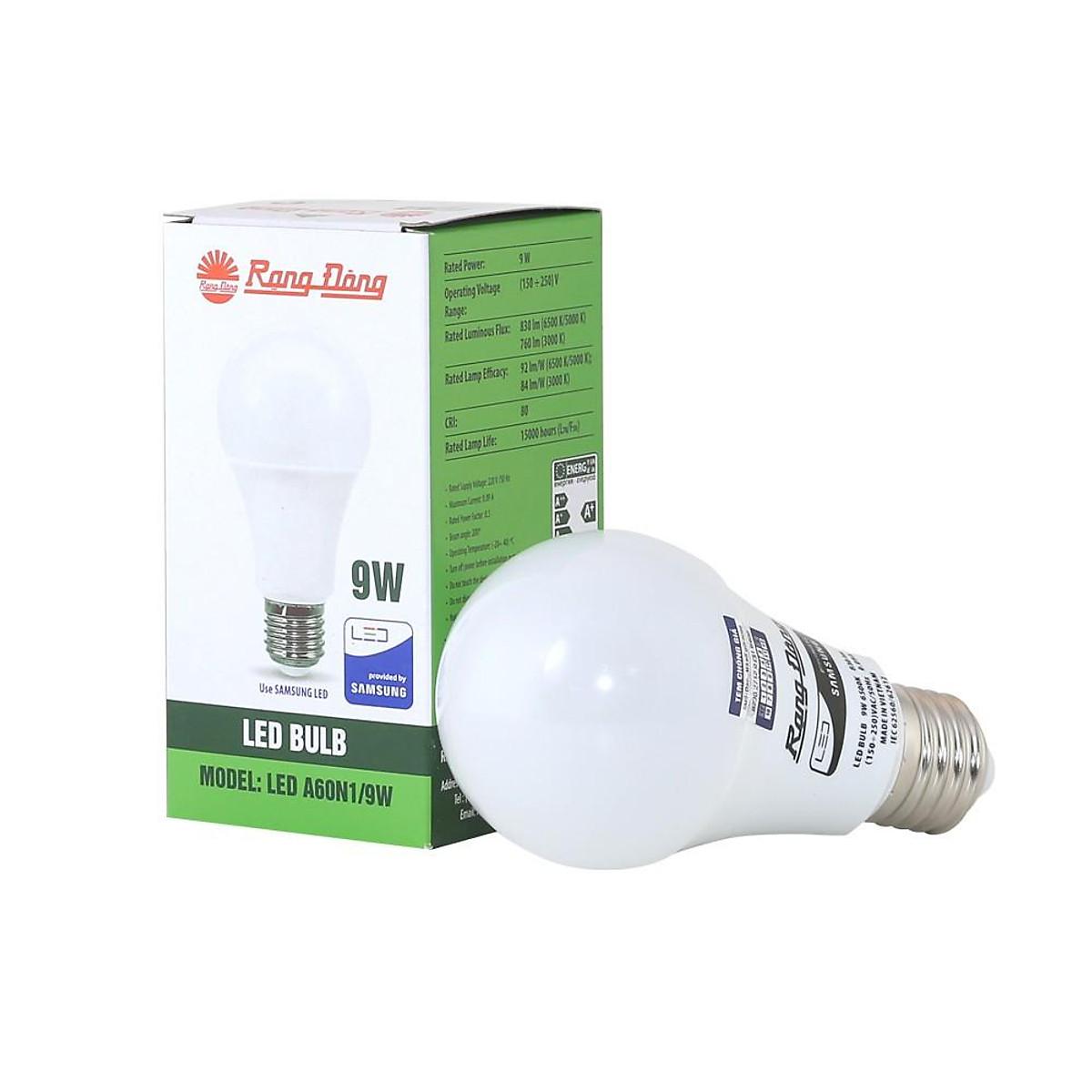 Bóng đèn LED BULB cảm biến 9W Rạng Đông