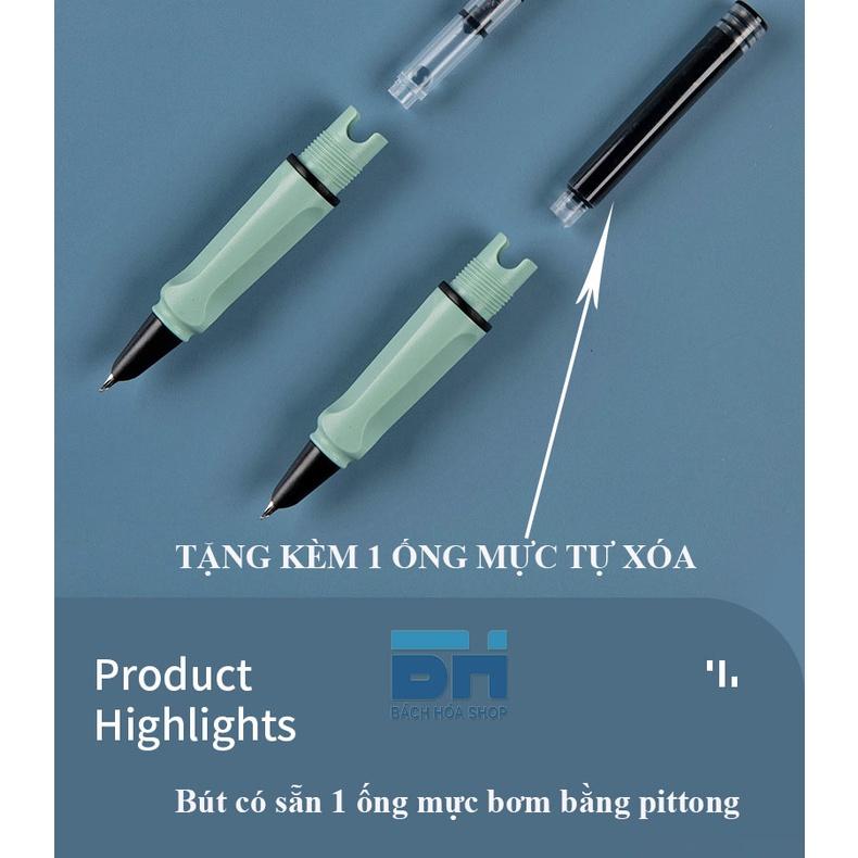 Tặng kèm 02 ống mực - Bút máy, bút mực xóa được, ngòi mài FE siêu bền, nét kín và nhỏ, thích hợp cho trẻ luyện viết