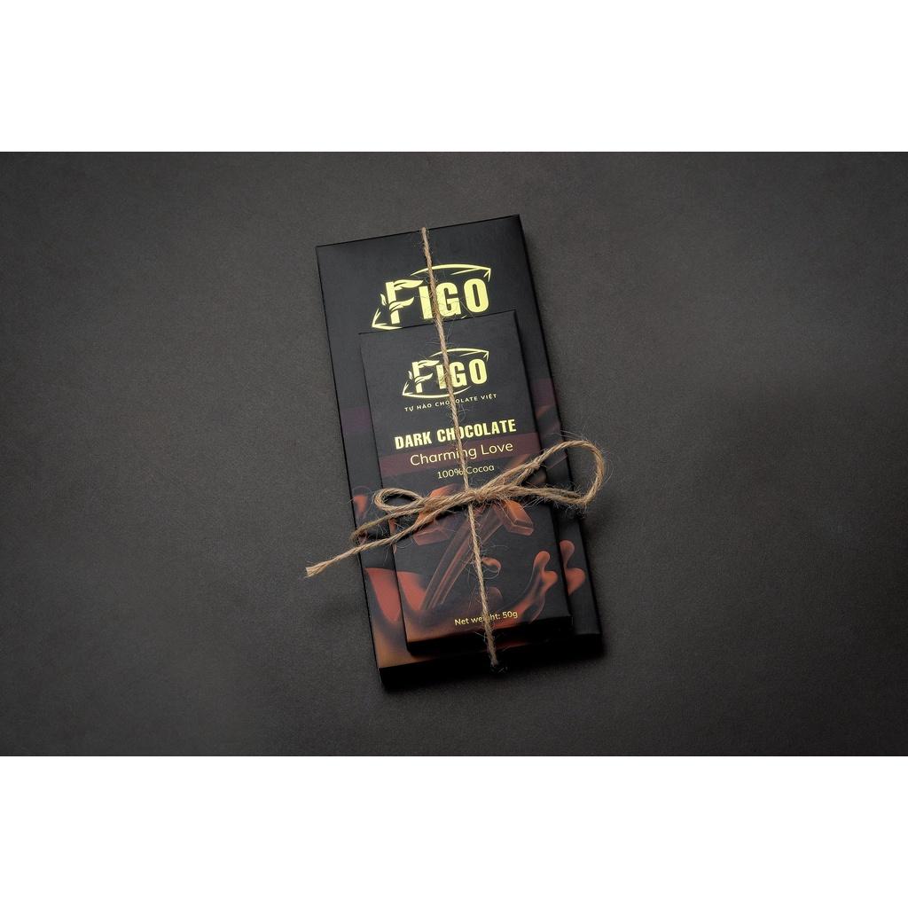 Socola đen nguyên chất đắng 100% cacao không đường Figo