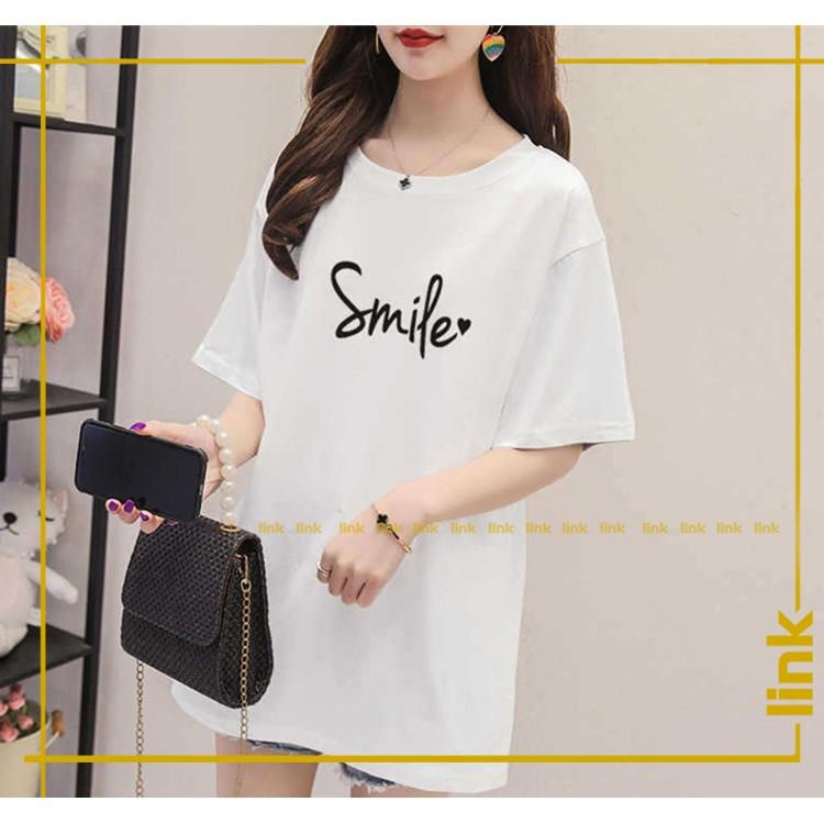 Áo phông nữ tay lỡ SMILE siêu đáng yêu unisex