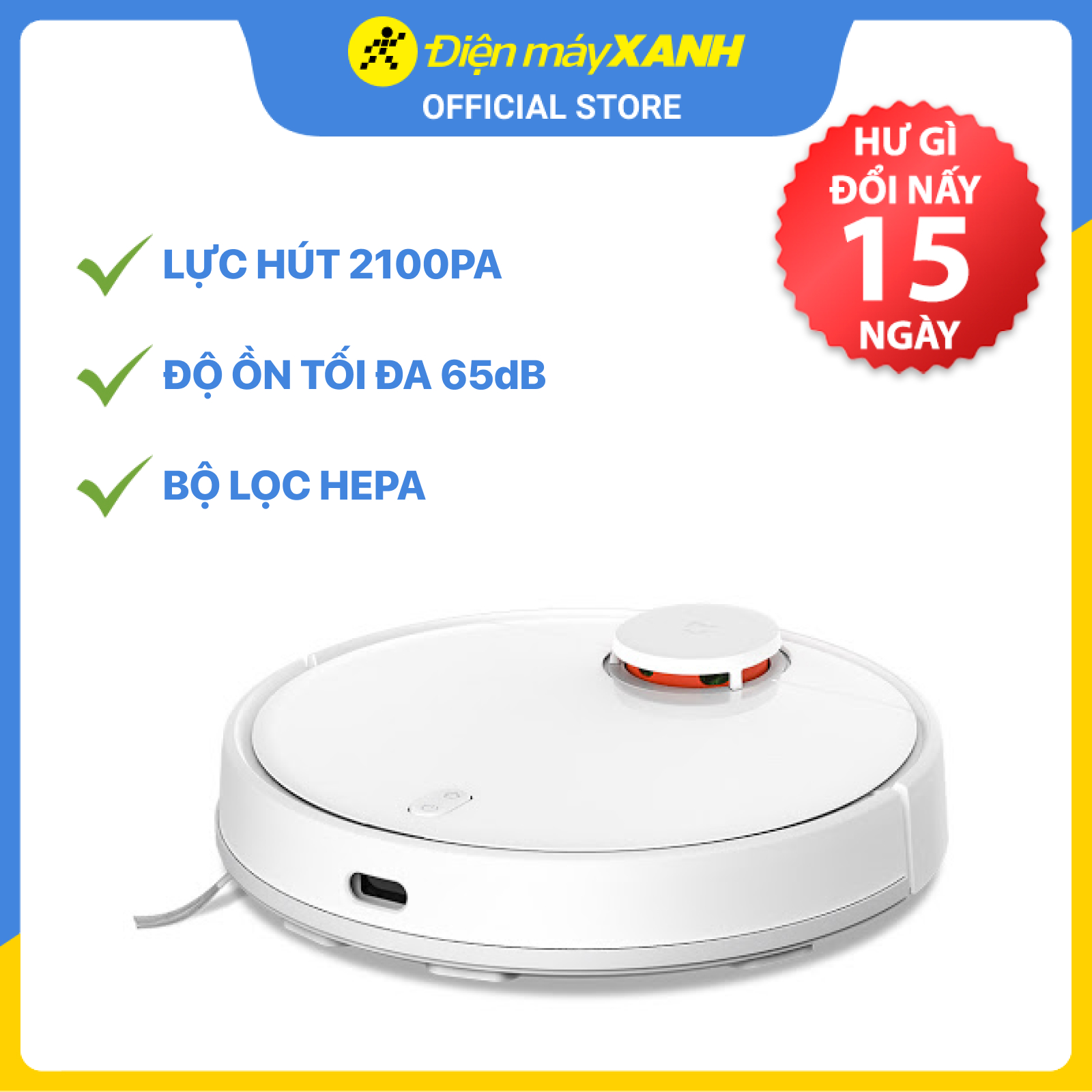 Robot hút bụi lau nhà thông minh Xiaomi Mi Robot Vacuum-Mop P SKV4110GL màu trắng - Hàng Chính Hãng