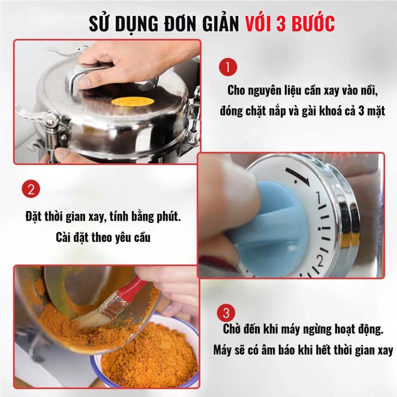 Máy xay Nghiền Đa Năng Bột Siêu Mịn Siêu Khỏe, Máy Xay Bột Khô  Công Suất 3000w