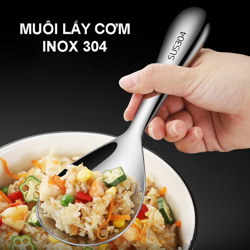 Muỗng Lấy Cơm Inox 304 Cao Cấp Sang Trọng