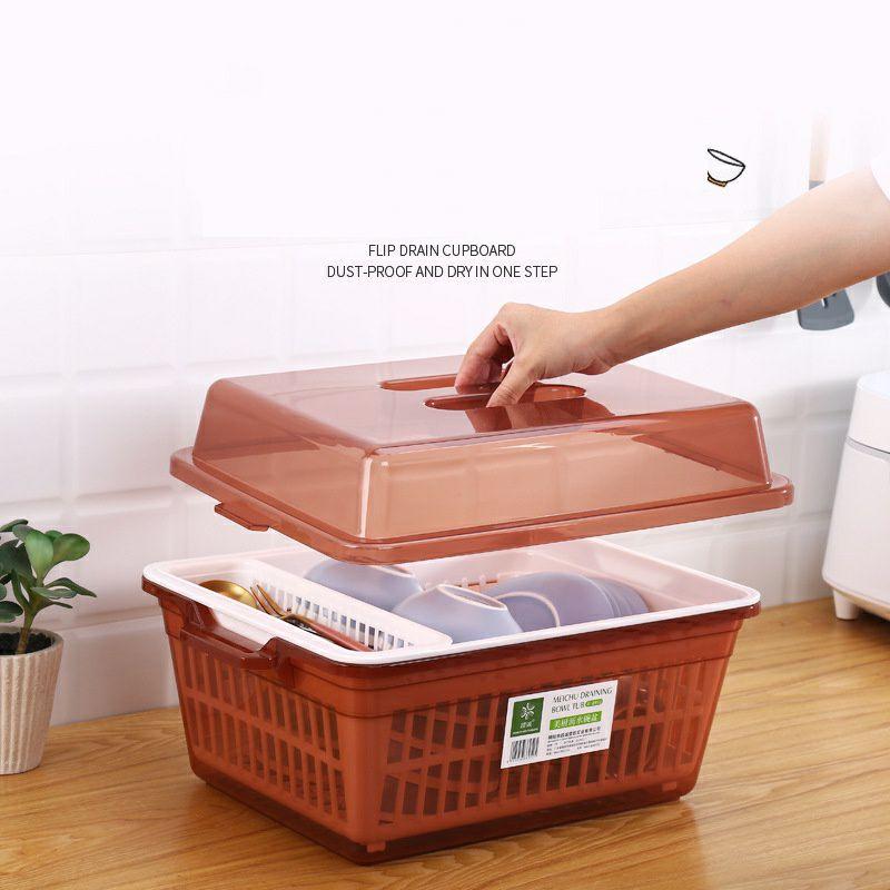 Rổ úp bát đĩa có nắp đậy 3 trong 1