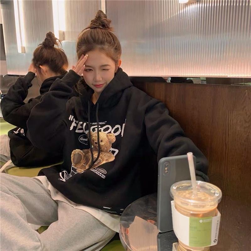 Áo khoác chui đầu hoodie nỉ ngoại tay phồng unisex ulzzang nam nữ