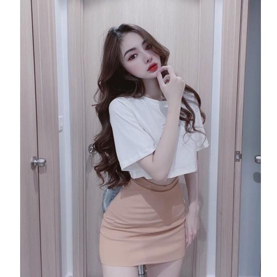 Set Áo Croptop Basic + Chân Váy Midi Siêu Hot LH52