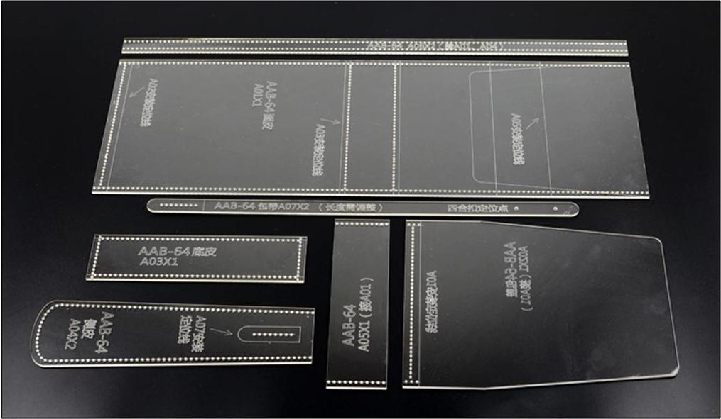 7 chiếc Rõ Ràng Da Thủ Công Acrylic Túi Đeo Chéo Túi Xách Stencil Tiêu Bản